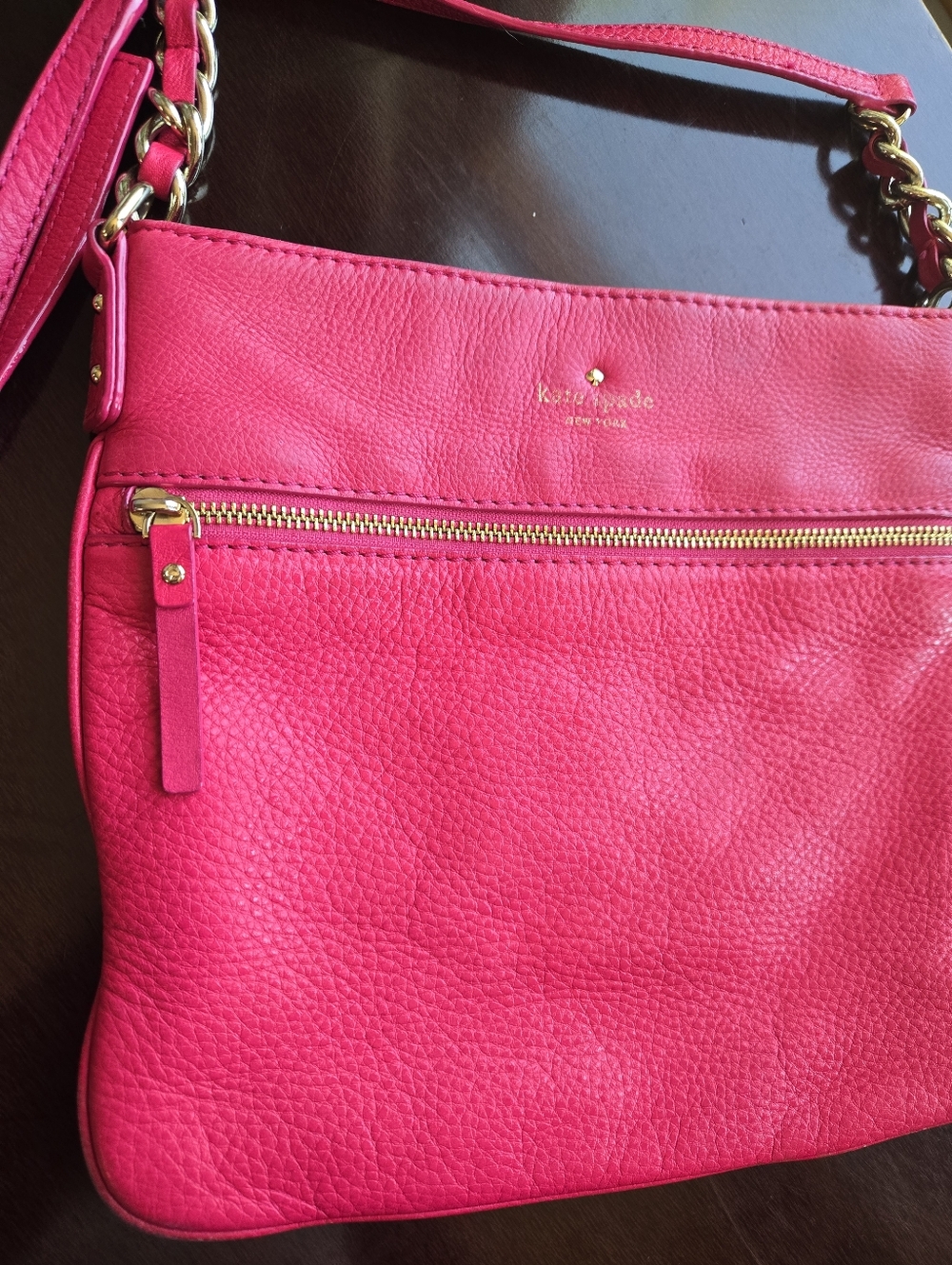 ✨ Kate Spade Hot Pink Crossbody ✨ Barbiecore Pebbled Leather 🎀 - Picture 4 of 15